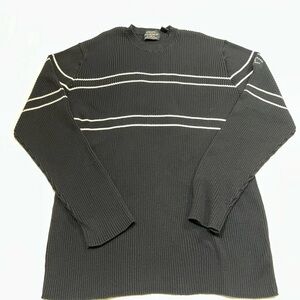 Ralph Lauren Polo Jeans Co. Ribbed Cotton Sweater XXL Black White Striped